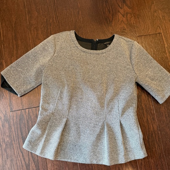 Ann Taylor Tops - Gray Short Sleeve Peplum Top